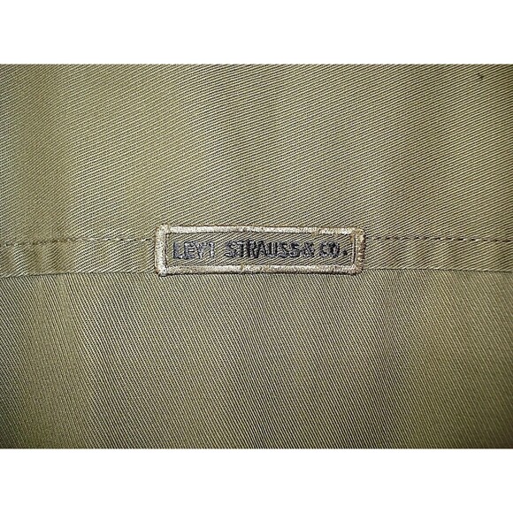 Levi Strauss & CO Phantom Racing Shirt Green Embroidered Khaki Long Sleeve L - Picture 6 of 7